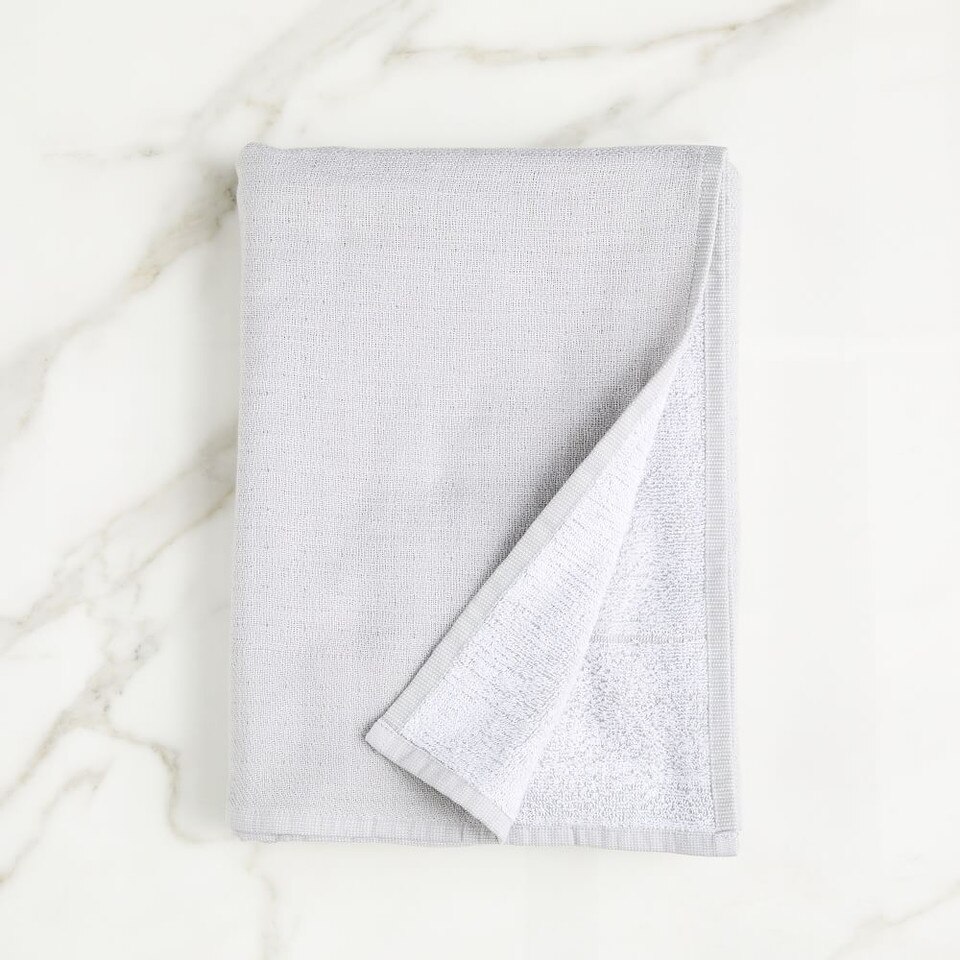 Organic Woven Towel Frost Gray West Elm UK